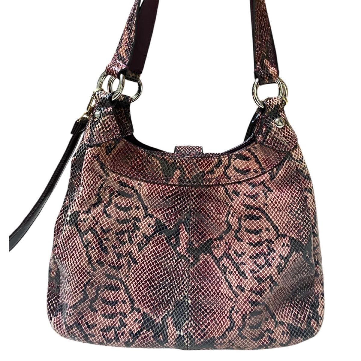 COACH Python Soho Tote Bag Snake Print Purple F17… - image 3