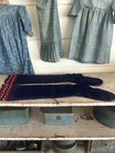 Circa 1920's  Pennsylvania  Amish Wool Long Stockings Purple Red Pink Decoration — photo 4