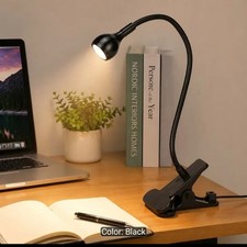 LED USB Clip On Flexible Desk Lamp Dimmable Bed Read Table Light Rechargeable UK
