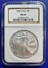 2008 ~ Silver Eagle S$1 ~ NGC MS69 ~ #3134601-167