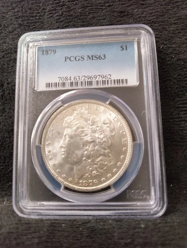 1879 Morgan Dollar PCGS MS-63  Blast White Coin