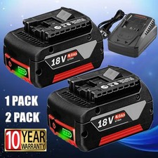 2x 8.0Ah 18V Battery OR Charger For Bosch BAT609 BAT618 25618-02 GDR 18 V-LI 5Ah
