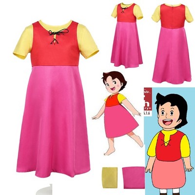 1974 Heidi Cosplay Dress Kids Girl Classical Skirt Rose Halloween Carnival Party