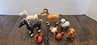 8 Vtg Fisher Price Play Family Farm Barn Animal Horse Cow Chicken Lamb Dog  Lot
