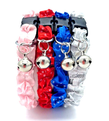 Trixie Katzenhalsband Rüschen One Size20,5-34cm Glöckchen Sicherheitsverschluß