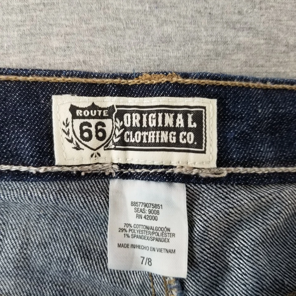 Pantalones de mezclilla Route 66 para mujer talla 7/8 lavado oscuro Normcore lindos elegantes buena calidad de moda Foto 3 de 4