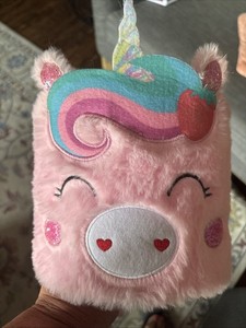 American Kids Plush Table Lampshade Unicorn Pink Furry Bedroom Animal Theme