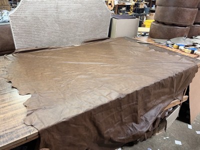 Cognac Brown Saddle Leather Hide Upholstery Full Cowhide 50 Square Feet
