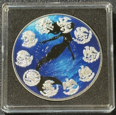 2024 1 Oz .999 Silver Mexico Libertad Holo Mermaid Blue Ocean 2024 1 Oz .999 Silver Mexico Libertad Holo Mermaid Blue Ocean