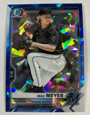 2021 Bowman Chrome Sapphire Max Meyer No. BDC-99 - Miami Marlins