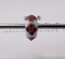 Trollbeads Unique White Bead Red Flower Of Lo...