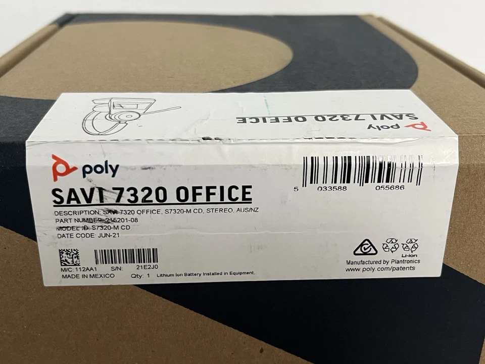 Poly Savi 7320-M Office Stereo DECT 1880-1900 MHz Headset AUS/NZ - BRAND NEW* - Image 2 of 3