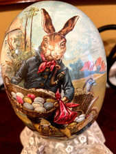 German Paper Mache Easter Egg Candy Holder NO CANDY ENCLOSED