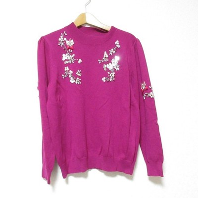 Chesty Jeweled Knit Pullover Sweater, Size 12W105 F, Purple Women USED