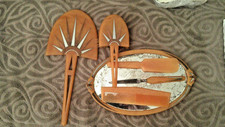 Vintage Victorian Celluloid Vanity Set Mirror Brush Comb