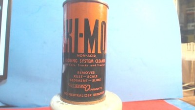 Vintage-- Ki-Mo Cooling system cleaner tin can--Great color- Nice Graphics-Empty