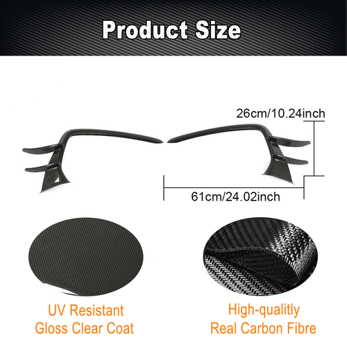 Carbon Front Stoßstangen Canard Splitter Flap Flossen Passt für Audi A7 Sline S7 - Picture 6 of 11