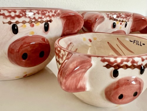 Temptations By Tara Old World Red Nesting PIGS Measuring Cups Bowls Set of 6 - Bild 7 von 10
