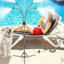 Standing Misters Outside Patio Adjustable Height 5.3 FT Portable Water Mister