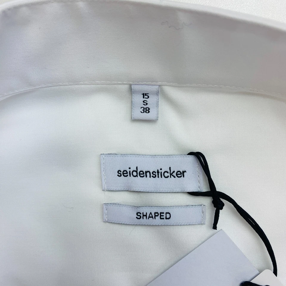 Seidensticker Hombre Blanco Formado 100% Vestido Camisero de Algodón Talla 38 S - Imagen 4 de 4
