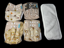 Smarbore Cloth Diaper Set 4 Pocket Diapers 4 Inserts Wet Dry Bag Reusable New