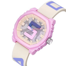 New Fashion Sport Lightweight Watch Rubber Waterproof Gift Men Women Pink