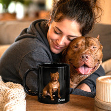 Personalized Custom Ceramic Coffee Mug Dog's Photo & Name Cup 2 Sides Gift