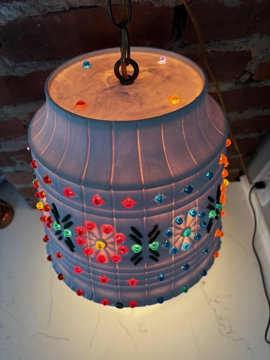 Vintage Lawnware Hanging Lamp Mid Century Camping RV Swag Light