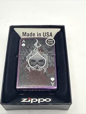 Zippo Lighter - Ace of Death w/Skull Purple Abyss - 852205