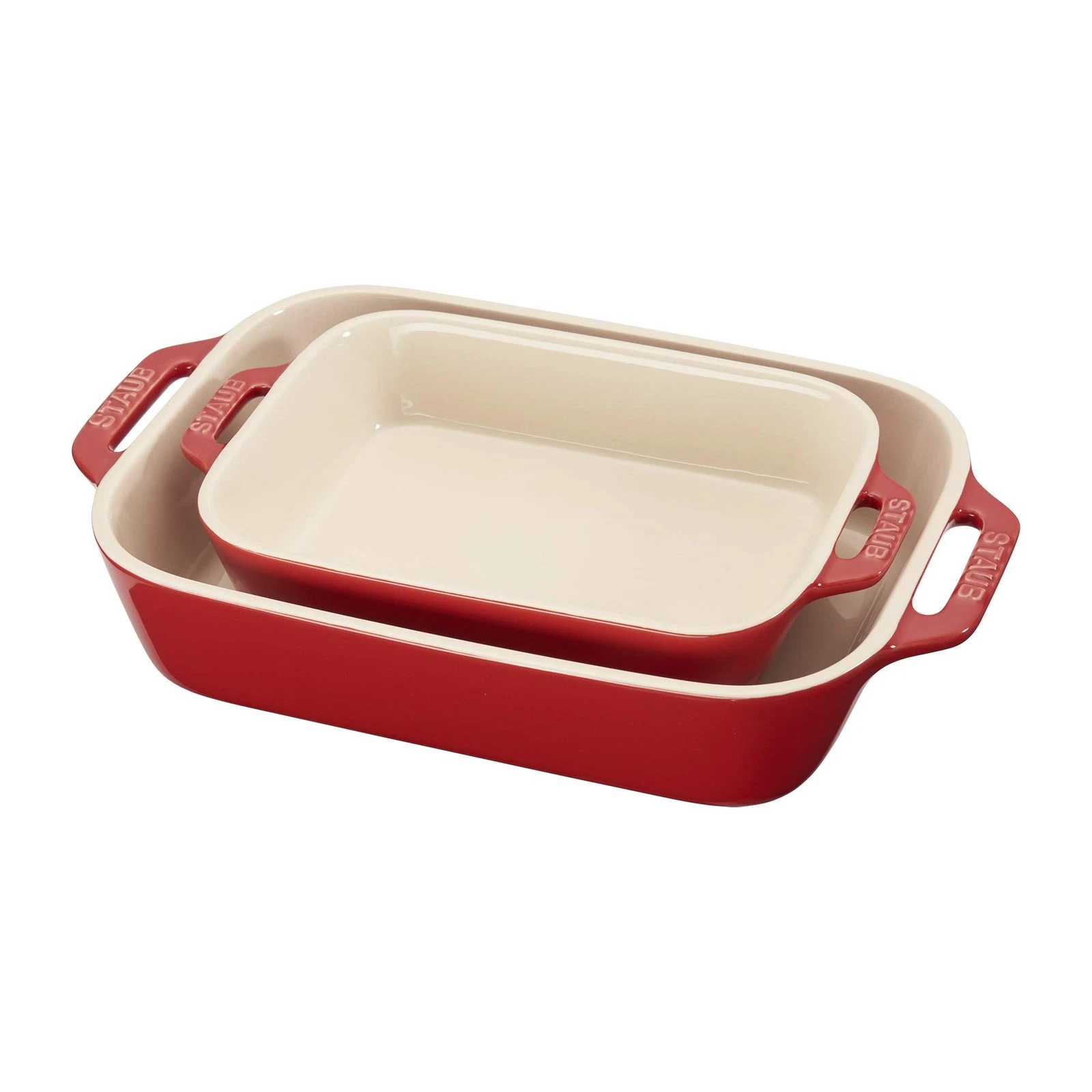 Ceramic 2-pc Rectangular Baking Dish Set - Cherry