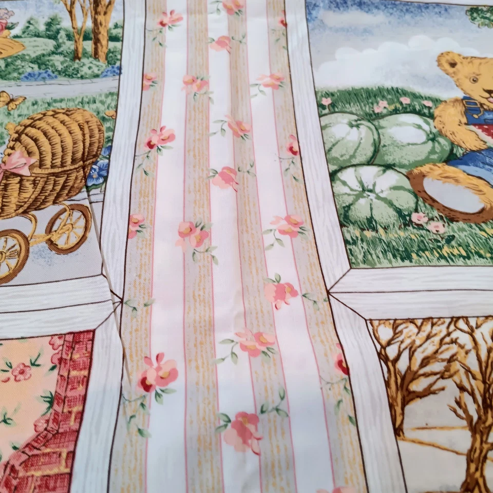 Vtg Blumgart Teddy Bear Panel Fabric-Linda Griffith-1995-Quilting Cotton-2 Yds - Image 4 of 4