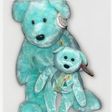 TY Beanie Baby Buddy - ARIEL the Bear Lot of 2 (14”/8”) MWMTs Stuffed Animal Toy
