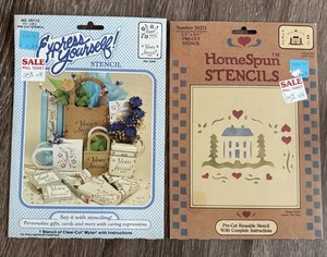 Two Vintage Stencils - 1980's - Country Cottage, Thank You & You’re Special