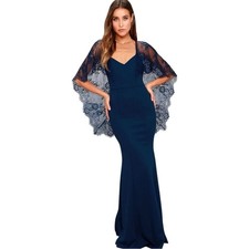 NWT Lulus Amelie Navy Blue Lace Maxi Dress Size Small