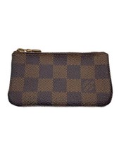 LOUIS VUITTON Pochette Cle Damier Ebene PVC Brown Men's