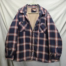 The Haband Tailgater Shacket Mens XL Sherpa Lined Flannel Jacket Grunge Workwear