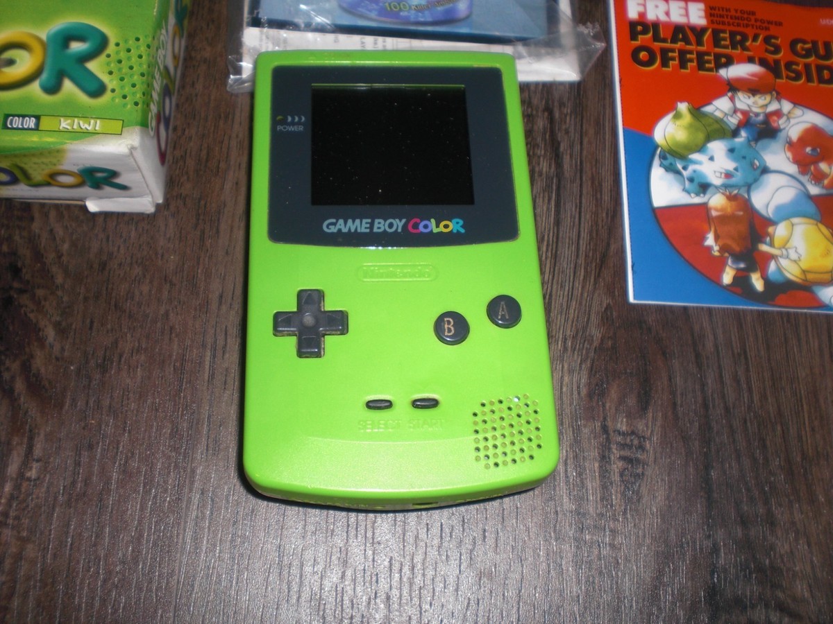 Nintendo Game Boy Color Console System Kiwi Green COMPLETE CIB Box