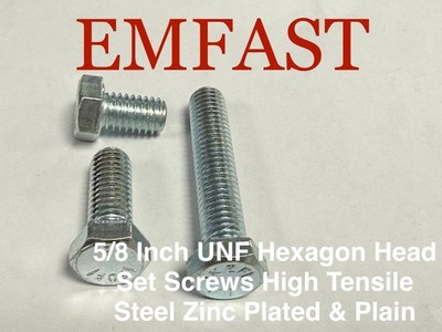 5/8 UNF National Fine H/T Stahl Sechskant Madenschrauben Vollgewindeschrauben Sechskant