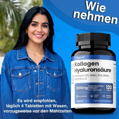 Hydrolysiertes Kollagen - Hyaluronsäure, Anti-Aging, Antioxidantien, Anti-Falten