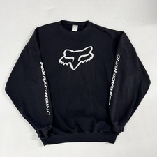 Sudadera vintage Y2K Fox Racing negra para hombre talla 2XL