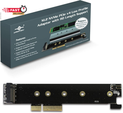 VANTEC M.2 NVME PCIE X4 Low Profile Adapter with 110 Length Support