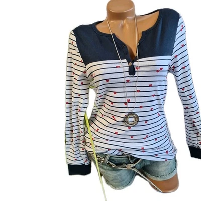 Shirt Langarm gestreift Arizona AJC weiß blau Knopfleiste 36 bis 44/46 (5 228)