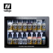 Vallejo 71194 Weathering Colors Set of 16 Model Air Paints
