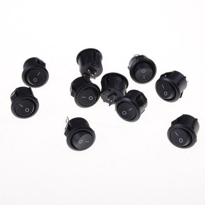 10Pcs 16mm Small Round Boat Rocker Switches 2 Pin ON-OFF Rocker Switch-wy