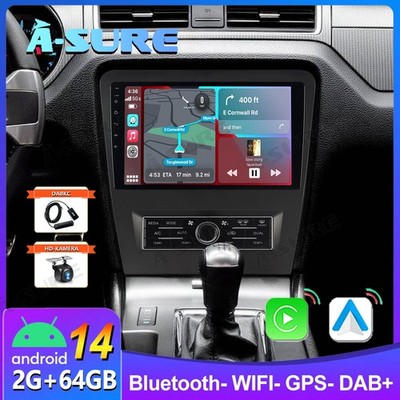 DAB+ 2G+64G Android 15 Autoradio Für Ford Mustang 2010-2014 Carplay Navi GPS BT