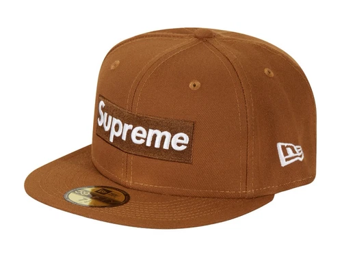 ? Logo Supreme Money Box New Era SnapBack FW 22 Marron Taille 8 NEUF
