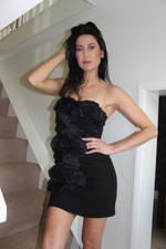 Asos black strapless Mini Dress Size UK 8 lbd