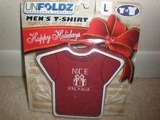 UNFOLDZ EXPANDABLE MEN'S HOLIDAY NICE PACKAGE T-SHIRT NEW LARGE