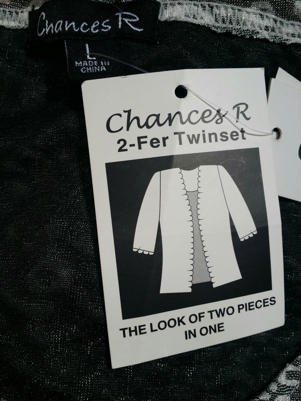 3-015 New Women's Beautiful CHANCES R Top Silver SIZE L | eBay