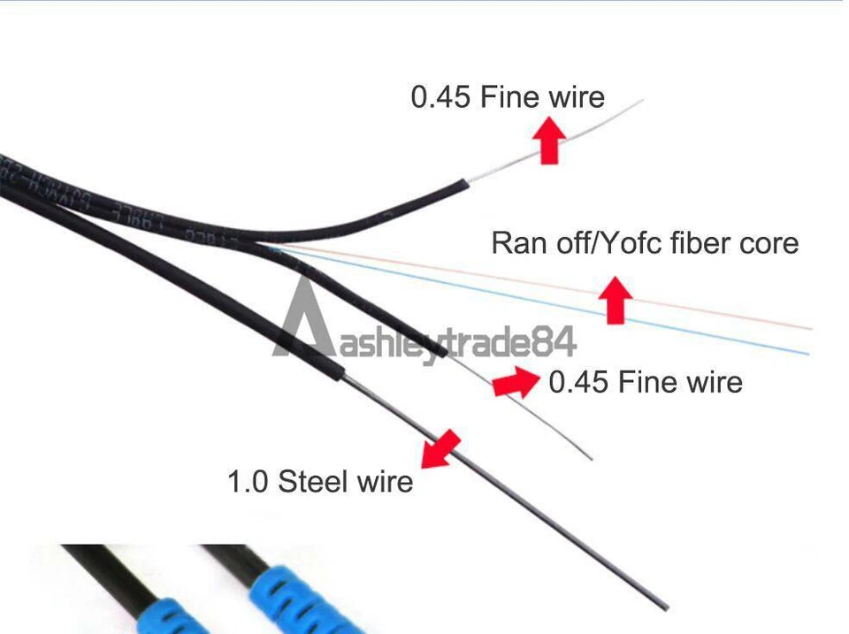 Fiber Optical Cable Jumpe 250M Outdoor SC SM Duplex FTTH Drop Patch Cord SC G657 - Image 4 of 4